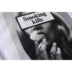 Printed Smoking Kills T-Shirt - Boujton