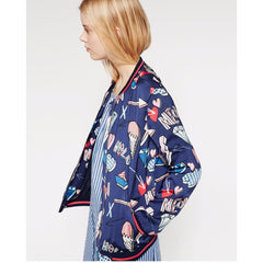 Harajuku Cartoon Letter Bomber Jacket - Boujton