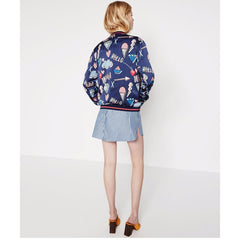 Harajuku Cartoon Letter Bomber Jacket - Boujton